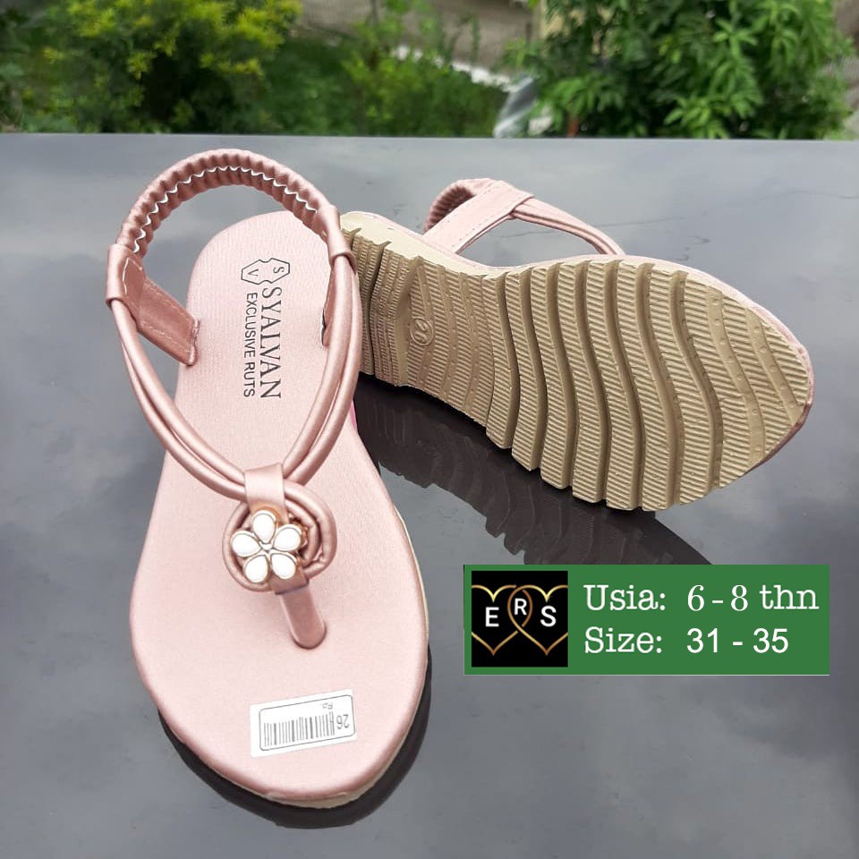 SDP09 Sandal Anak Perempuan Umur 6 7 8 9 10 tahun - Motif Bunga