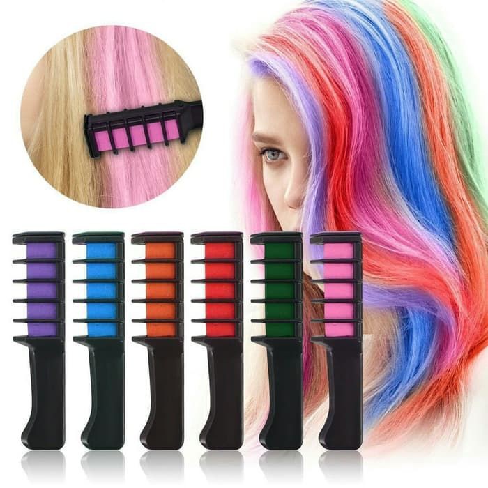 Fashion Chalk Comb Sisir  Pewarna Cat  Rambut  Instant Alami 