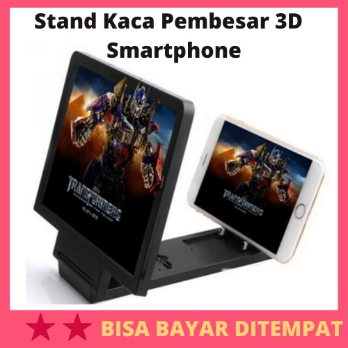 Stand Kaca Pembesar 3D Magnifier untuk Smartphone / Stand Holder Penyangga Penegak Kaca Zoom Pembesa