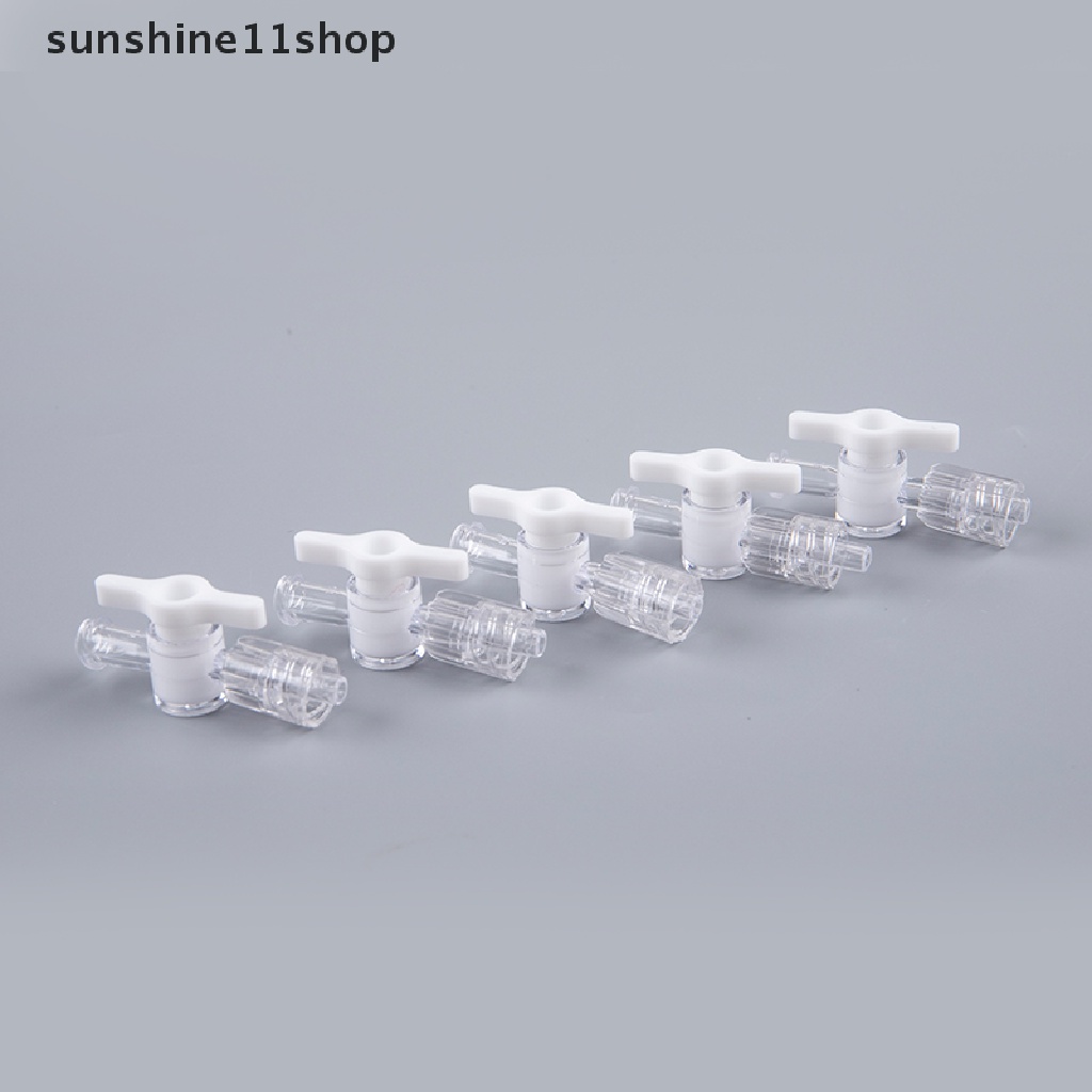 (SHO) 5pcs / set Stopcock 2 Arah Dengan Kunci Luer Lock Bahan PC Ozon Tahan Lama