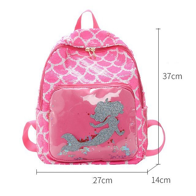 Tas Ransel Sequin Mermaid TRU035 backpack tas punggung anak perempuan sd