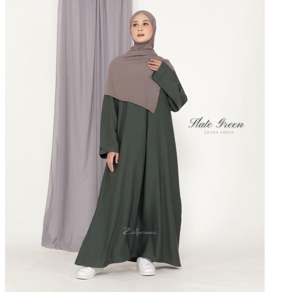 ((TERLARIS)) Abaya HItam Abaya Syari Abaya Turki Abaya Jetblack Abaya Basic Abaya Polos ZAHRA
