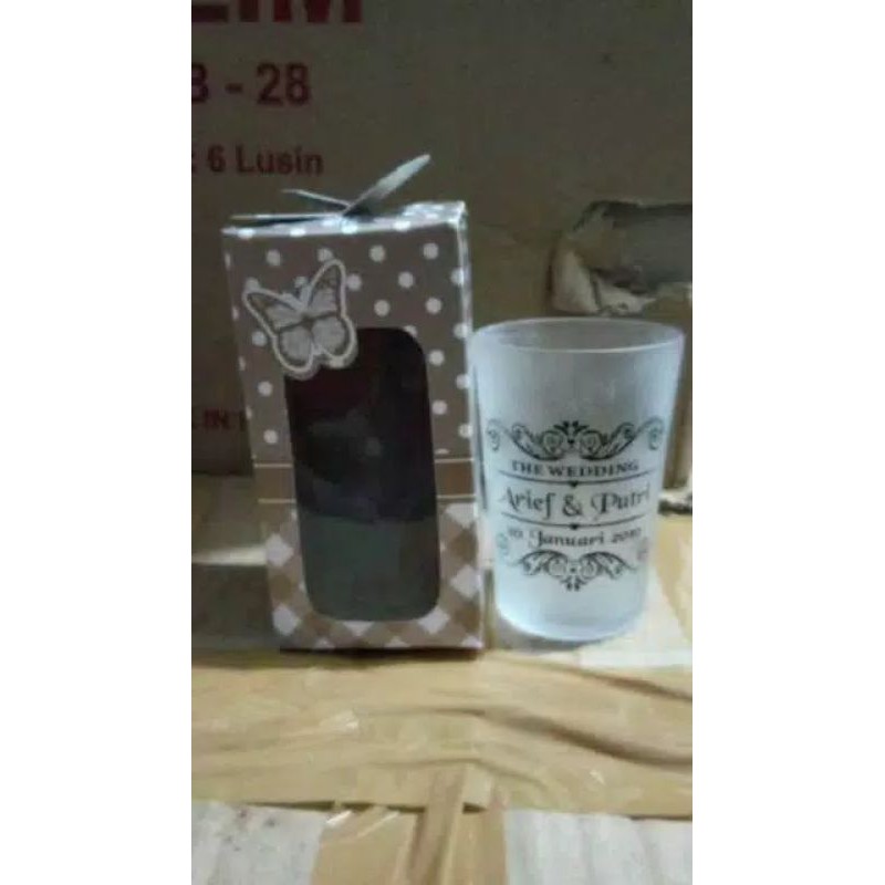 souvenir gelas kopi doff kemas mika/box