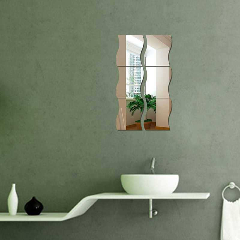 (BISA COD) RVOSTR SOLEDI Sticker Dekorasi Dinding Wave Mirror Acrylic 6 PCS - SL07