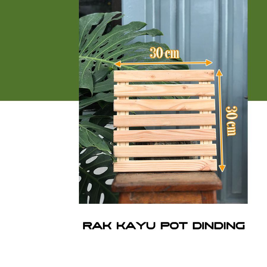 Hiasan pot tempel dinding kayu / Dekorasi pot bunga / Stand bunga / Hiasan taman / Garden