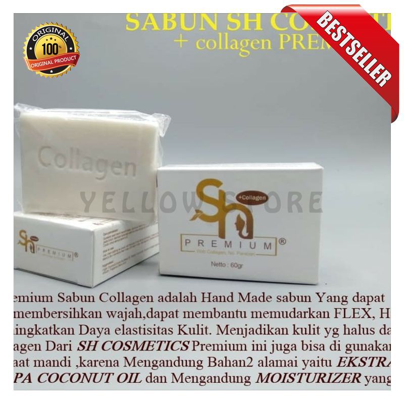 SH COSMETICS COLLAGEN PREMIUM SOAP 60GR - SABUN COLLAGEN SH COSMETICS [YELLOW STORE]