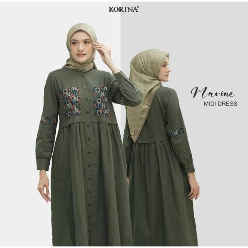 (COD) New Korina Marine midi dress || Dress korina | baju korina | korina sale | korina promo | gami