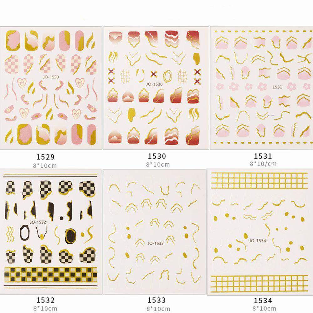 Preva Stiker Kuku Perekat Emas Hitam Desain DIY Manicure Hill Pattern