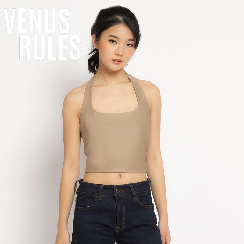 Venus Rules - Vine Halter Neck Tanktop Crop Top