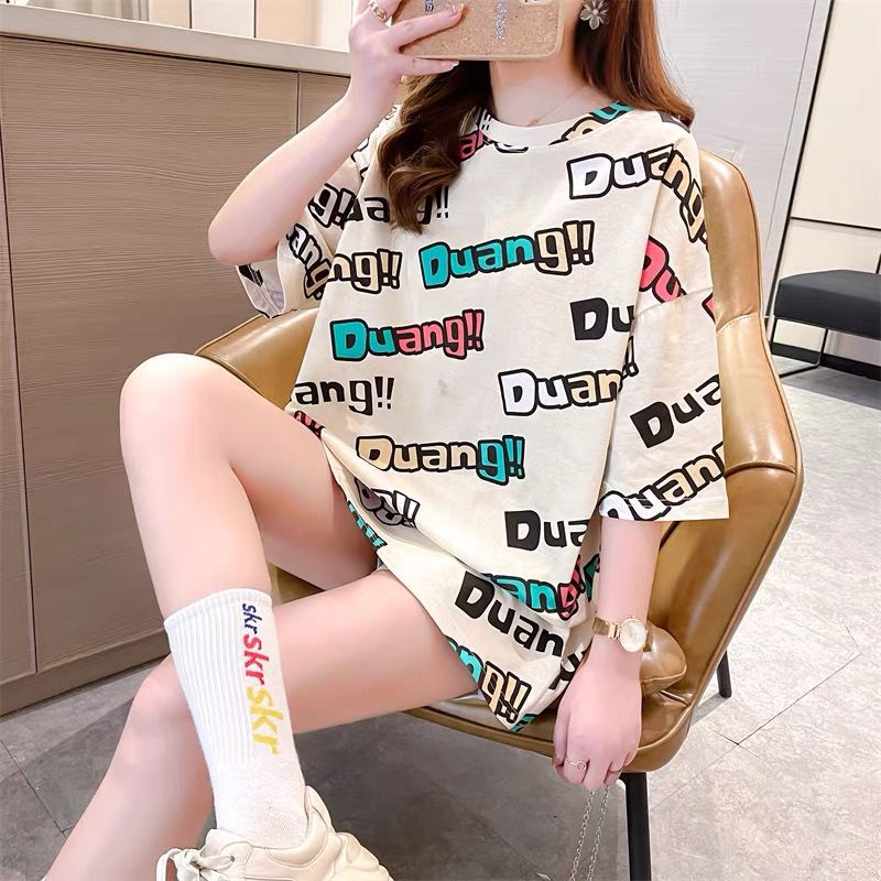 THISTLE - Oversize Tee Tshirt Wanita Model Longgar Motif Duang Full Print