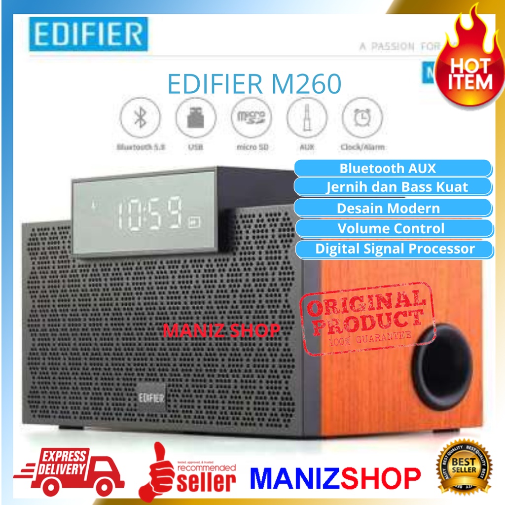 EDIFIER M260 HiFi BLUETOOTH SPEAKER JERNIH BASS 20 WATT RMS