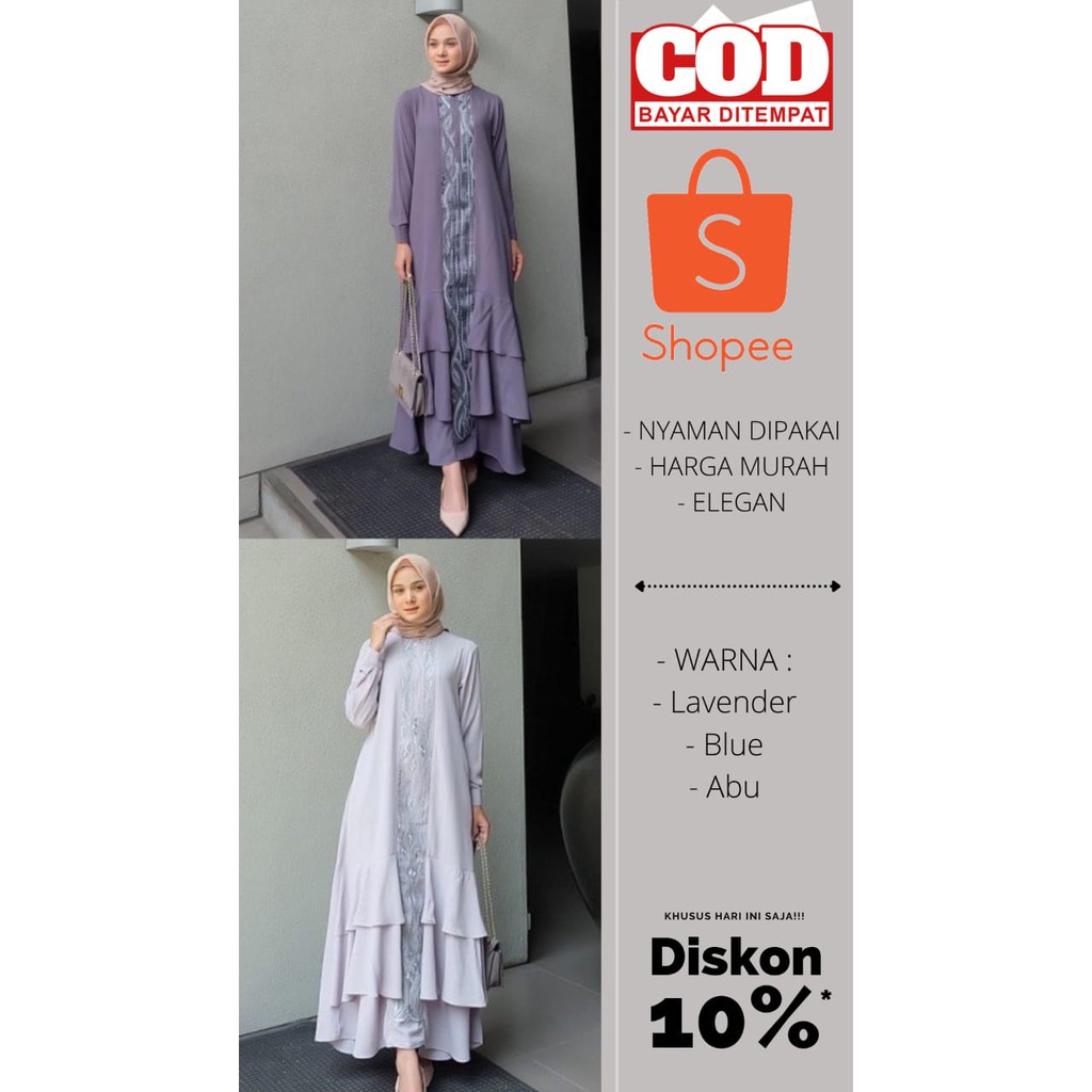 Baju Gamis Syari Wanita Terbaru Ranai Maxy Dress Termurah