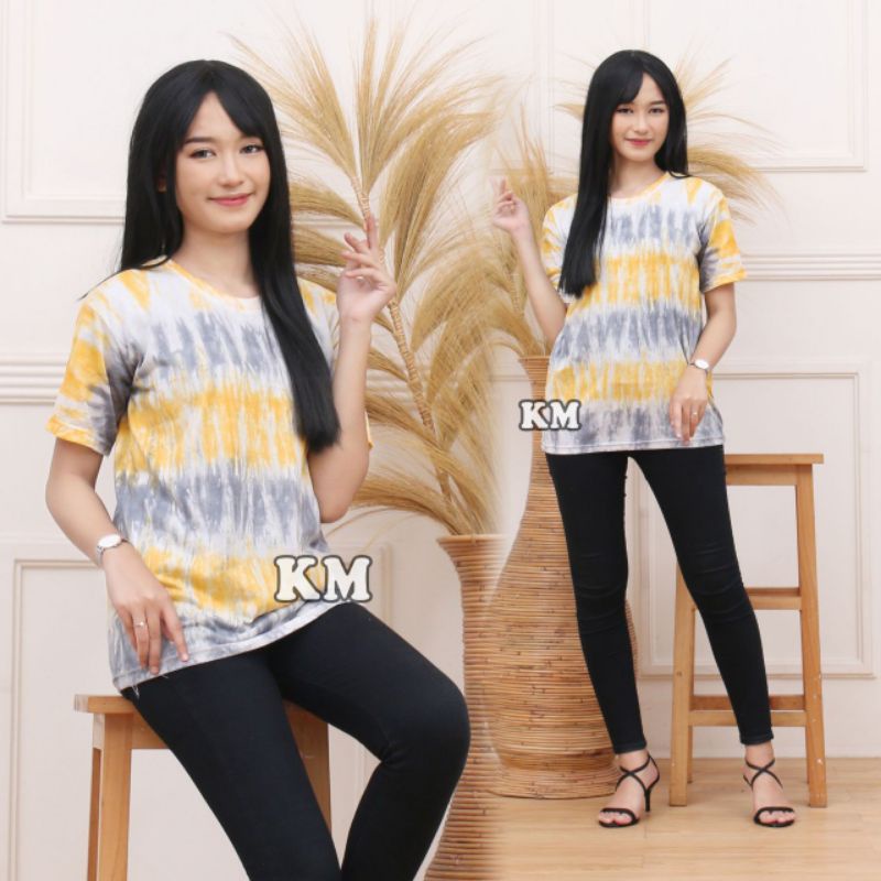 Kaos Bali Dewasa Unisex Cotton 30s T shirt Tiedye Pelangi M L XL