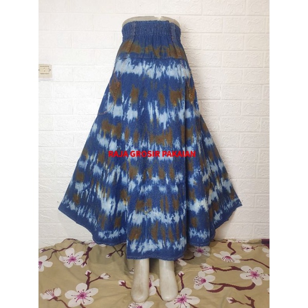 Rok Jeans Motif Panjang Payung Dewasa Premium/Roknya Di Jamin Lebar Bangat Mayung