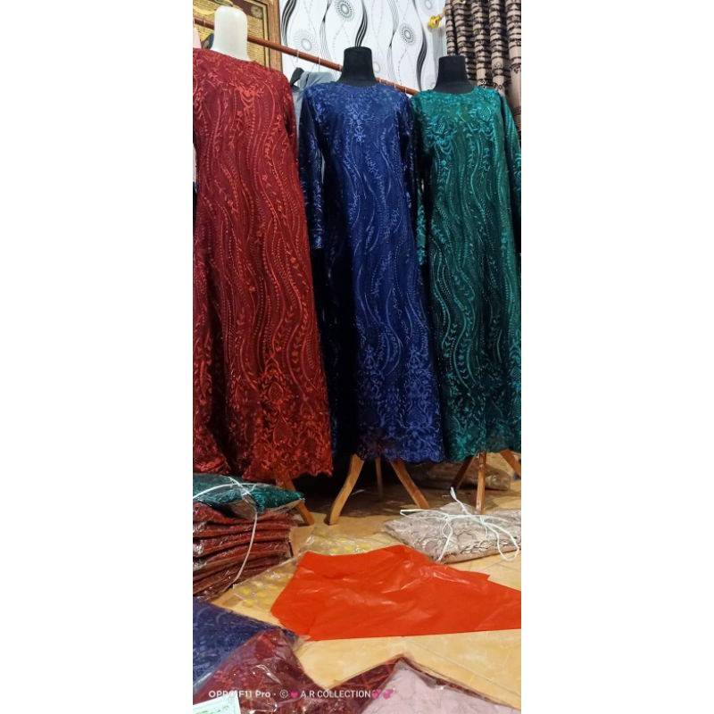 gamis full brokat pesta mewah