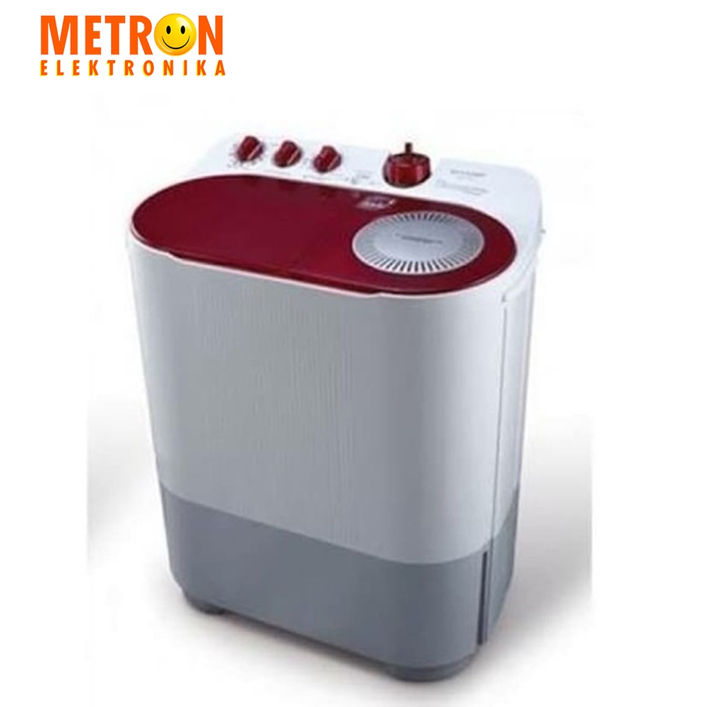 SHARP ES T 77 DA R K RED AQUAMAGIC MESIN CUCI SEMI AUTO 7KG / EST77DARK