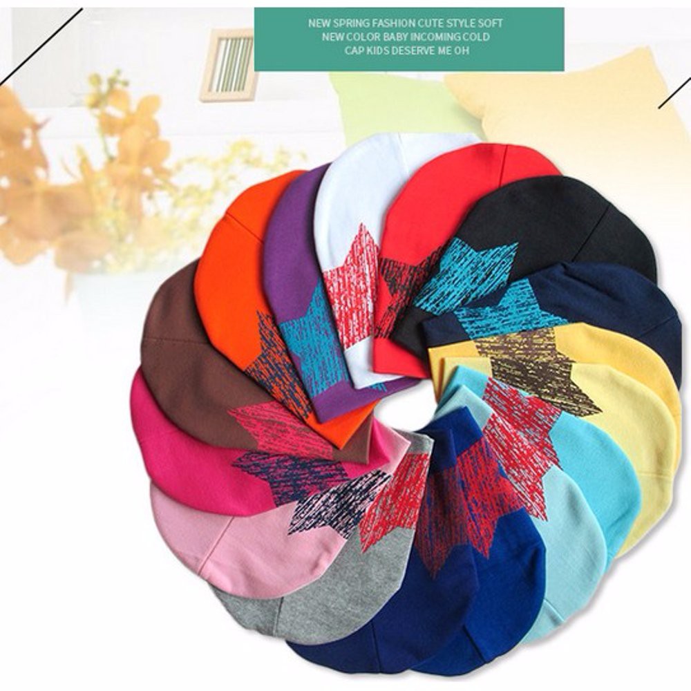 topi kupluk star fashion anak perempuan laki-laki motif bintang