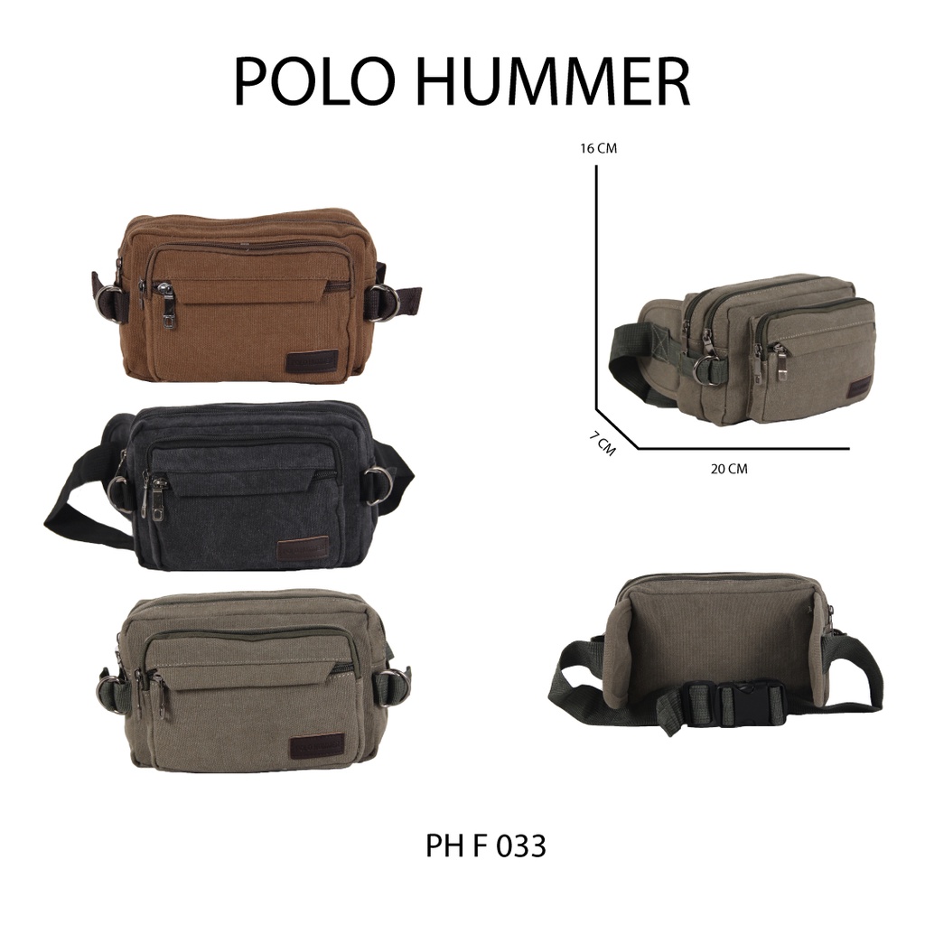 Tas Selempang Bahu Pinggang Punggung Waist bag POLO HUMMER Aksesoris Pria Wanita Termurah Berkualitas