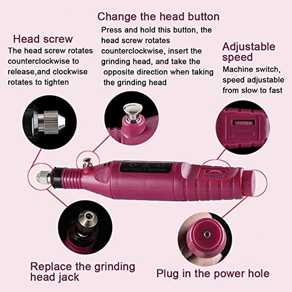 Nail Art Drill Manicure Machine / Alat Perawatan Kuku Kutek Elektrik Bor Mini Mesin Kikir Amplas Kuku Listrik