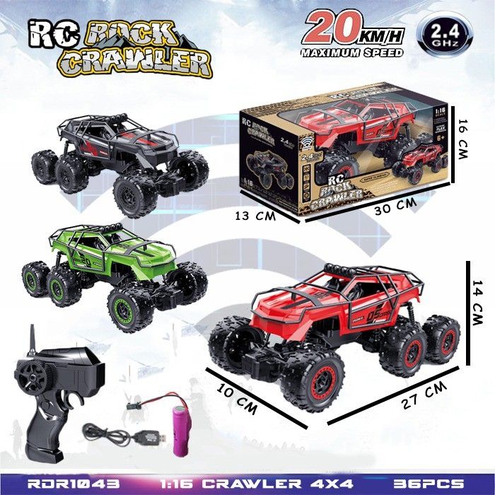 Mobil RC Rock Crawler 6 Roda Mainan Remote Control Harga Murah