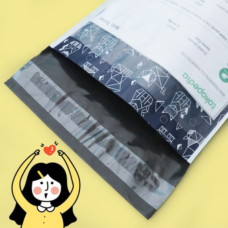 

Plastik Polymailer OnlineShop Motif cat, bear, dog origami, kaktus, candy 17x25 Murah