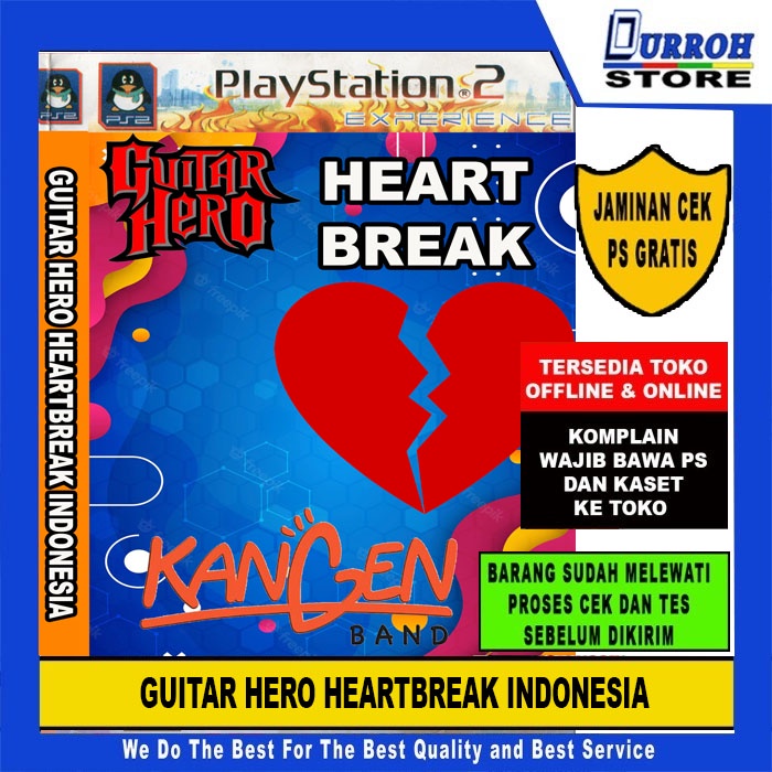 KASET DVD GAME PS 2 / Playstation 2 GUITAR HERO HEARTBREAK INDONESIA