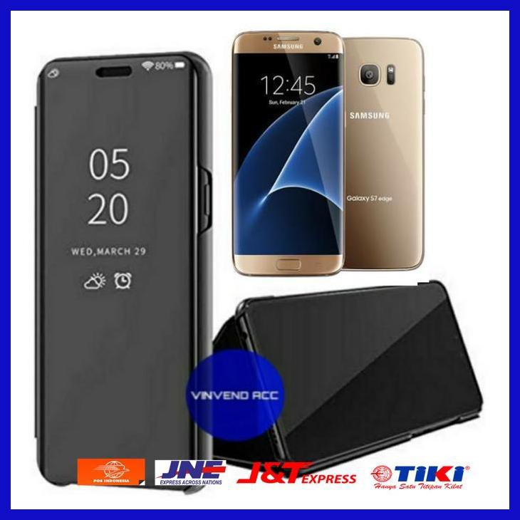 CLEAR VIEW STANDING COVER SAMSUNG GALAXY S7 EDGE S7EDGE FLIP CASE