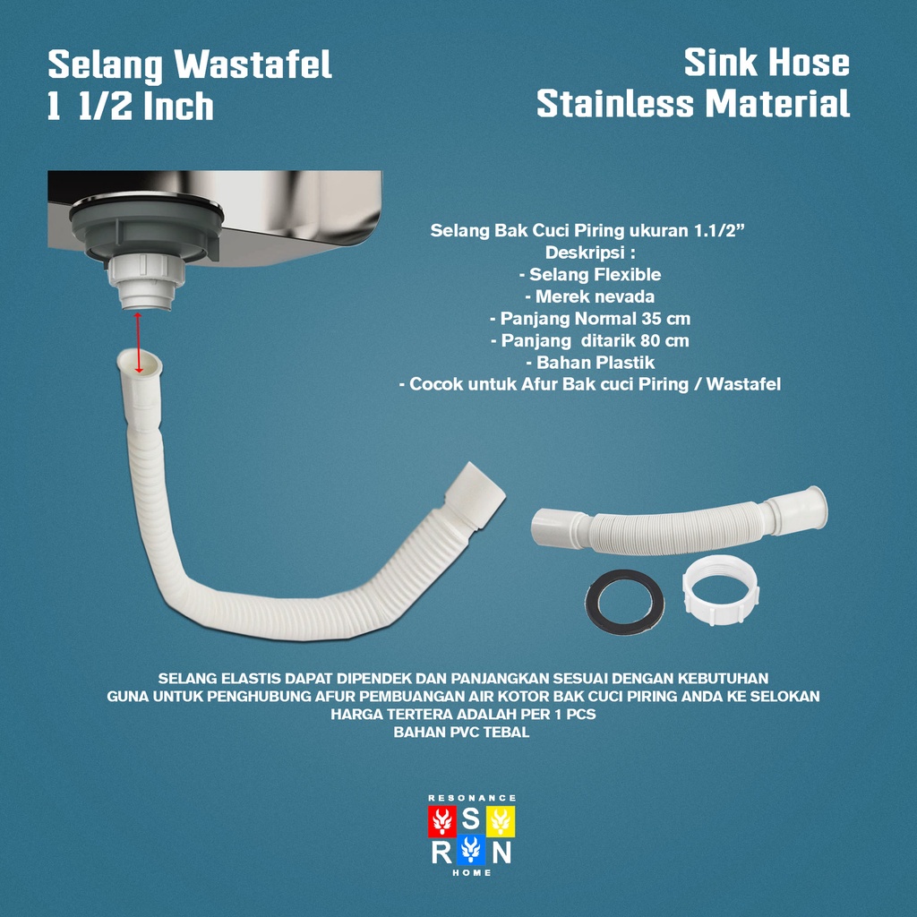 Selang Wastafel / Selang Tarik Afur Bak Cuci Piring Resonance Home