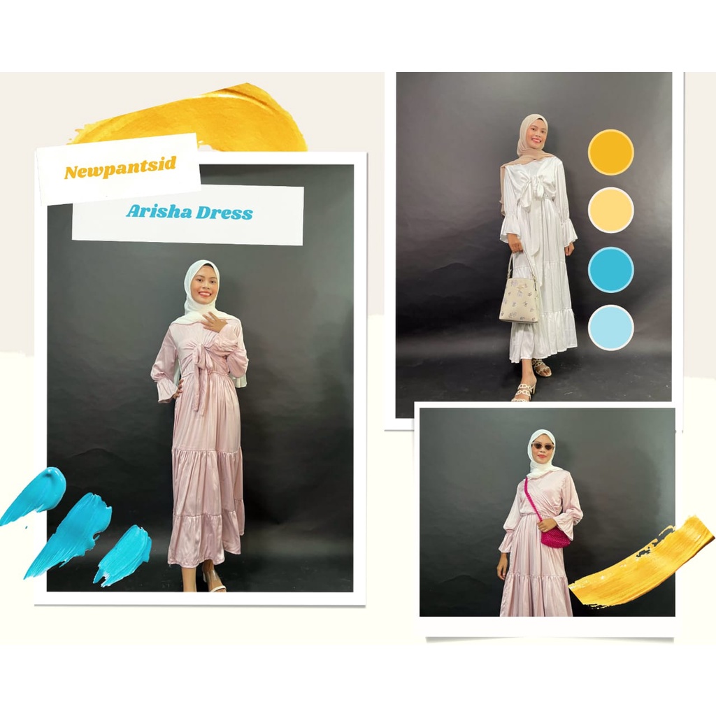 ARISHA DRESS / DRESS LEBARAN / DRES KONDANGAN / ARMANI SILK DRESS