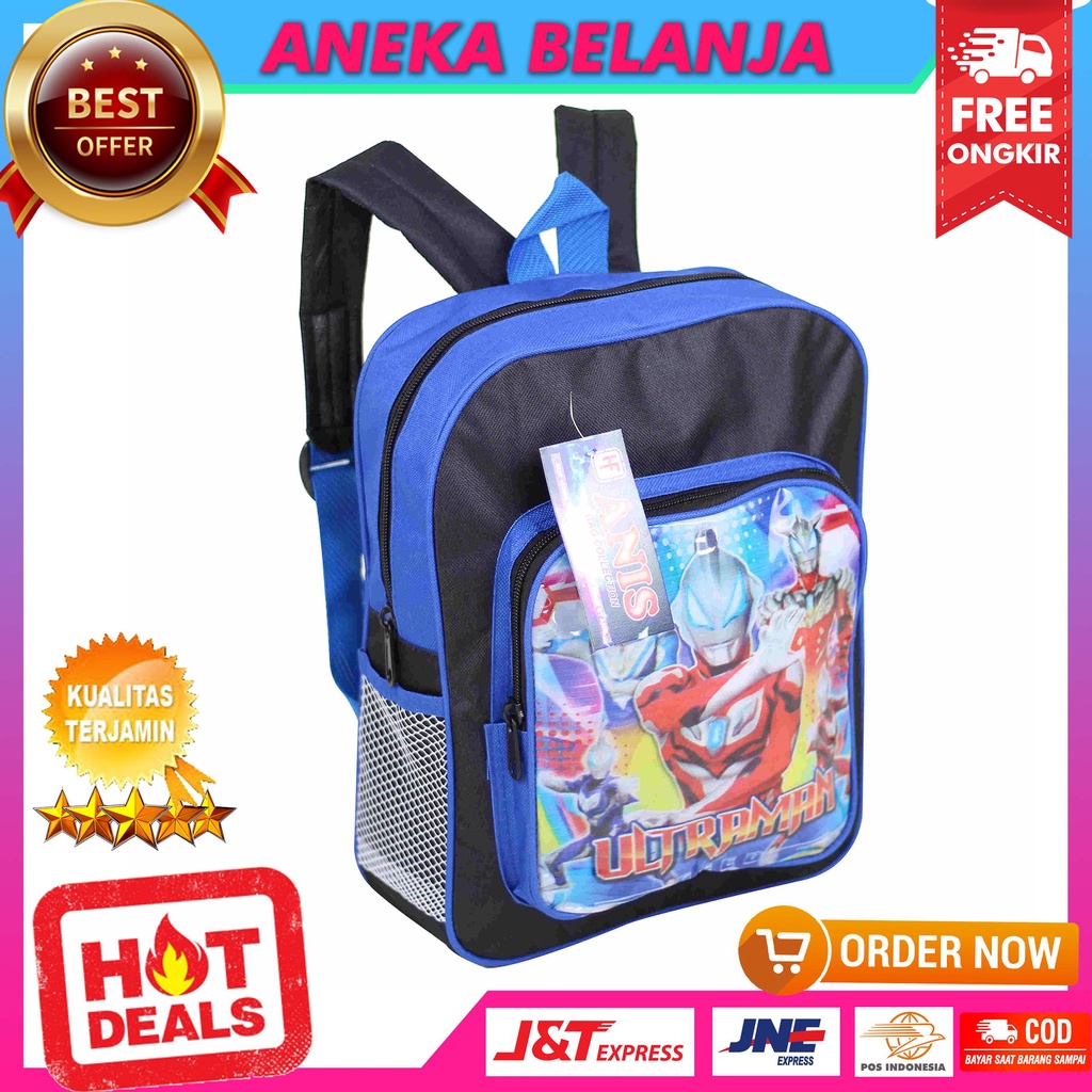 Tas Ransel Karakter Ultraman Mini PAUD TK Anak Cowok / Laki Laki Bahan Polyester