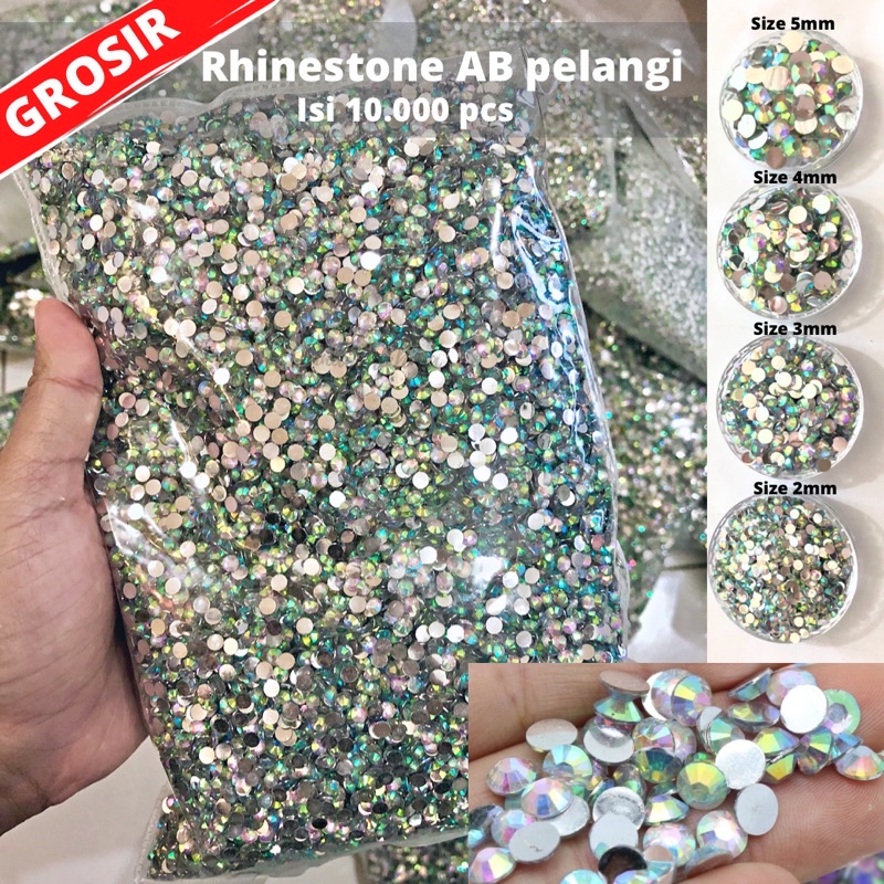 10.000pcs RHINESTONE AB PELANGI,PACK BESAR GROSIR GEMSTONE RHINESTONE HENNA