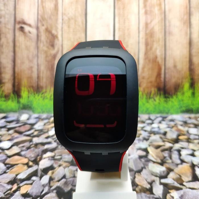 Swatch Digital Jam Tangan Karet Unisex Surb102E Blackisback Original