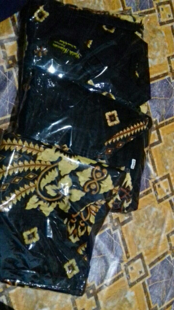 Baju Batik Couple Gamis Batik Keluarga Modern Motif Sogan Candi Terbaru