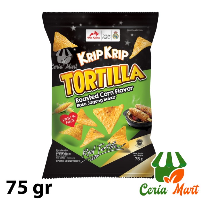 

Tortila Keripik Jagung Krip Krip Tortilla 75 gr Rasa Jagung Bakar