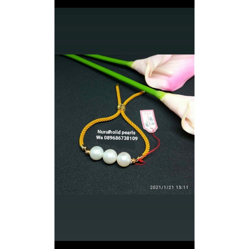 gelang mutiara laut gelang tali serut mutiara laut