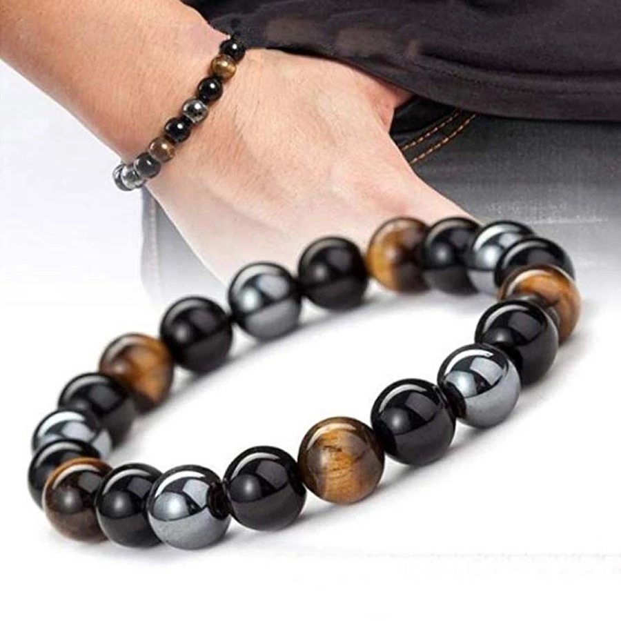 Gelang Manik-Manik Obsidian Chakra Adjustable Untuk Unisex