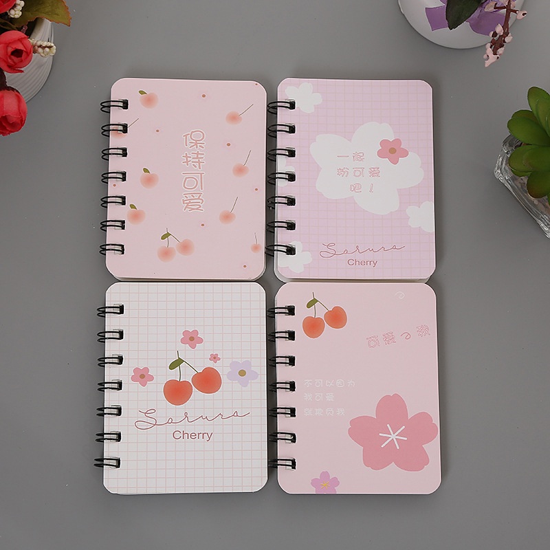 A7  Rollover Coil Buku Notebook Mini Kartun Lucu Mini Notebook Diary Portable Notebook Journal Alat Tulis-Le-Cherry🍒