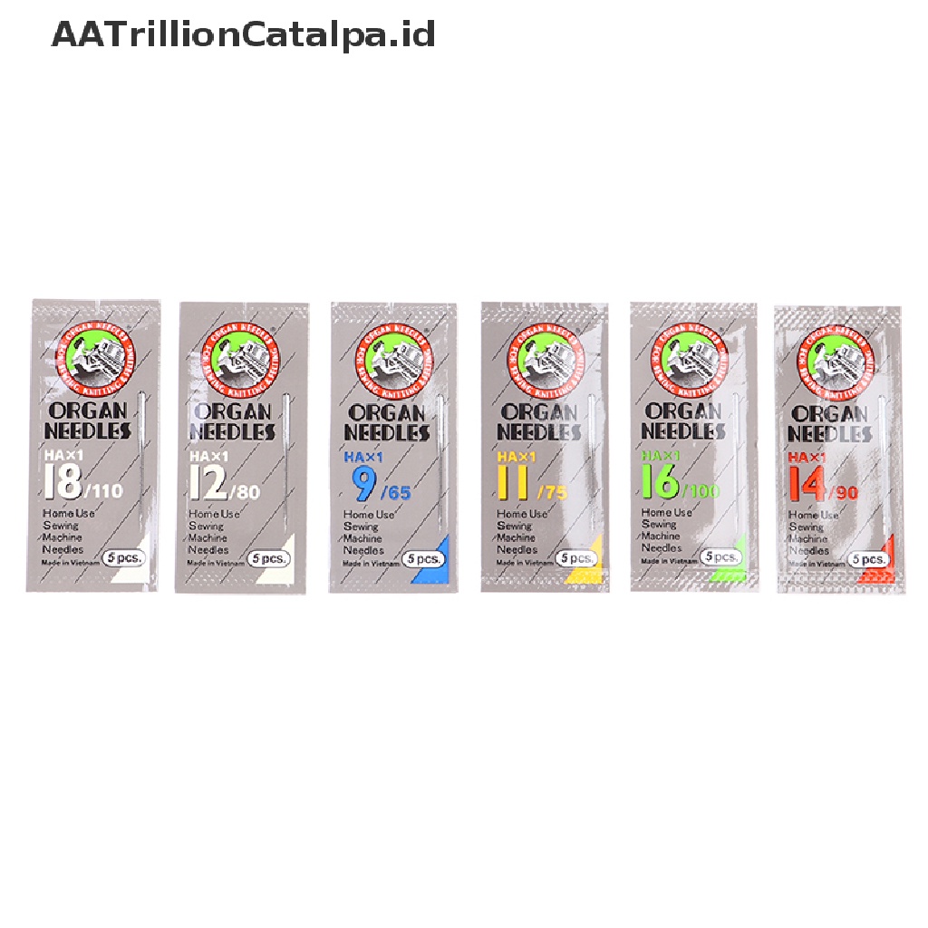 Aatrillioncatalpa 5pcs / Pak HAX1 Jarum Mesin Jahit ORGAN