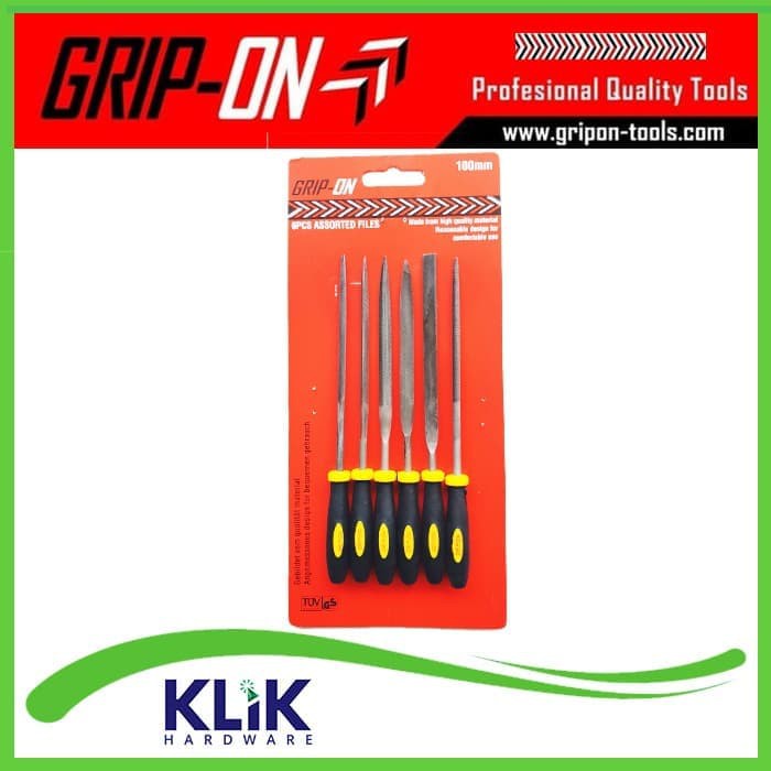 Grip On Kikir Besi Set 6 Pcs 4 Inch 100 mm - Assorted Files Set