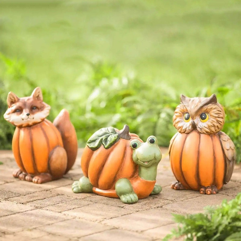 Miniatur Patung Labu Halloween Bahan Resin Untuk Dekorasi Pesta