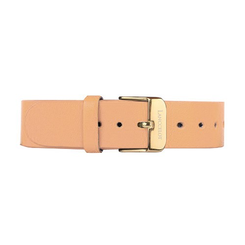 Aegis Light Orange Leather Buckle Gold Strap Jam Tangan
