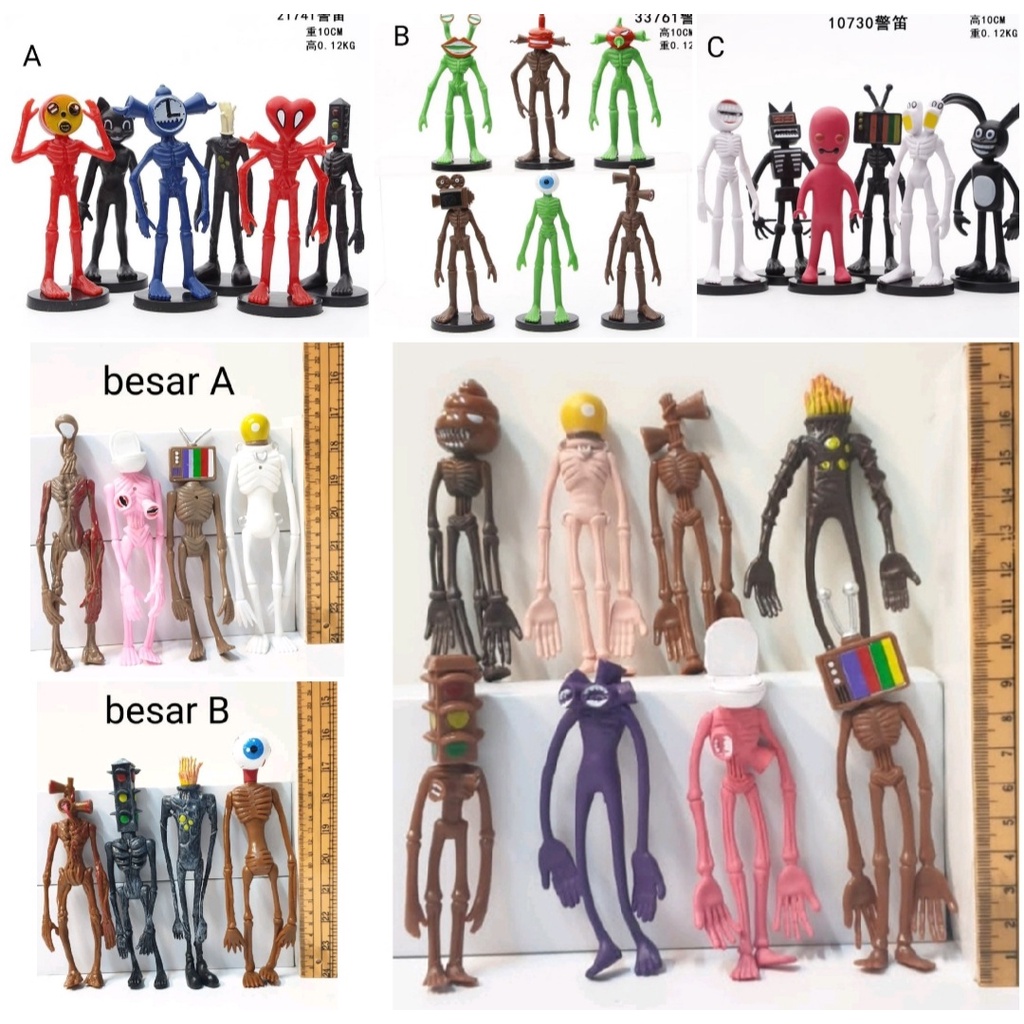 Set Action Figure Siren Head Mainan Anak Pajangan Koleksi