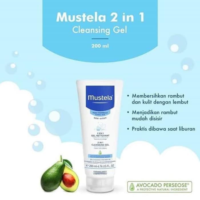 Mustela Bebe Cleansing Gel 2 in 1 Hair and Body - 200ml