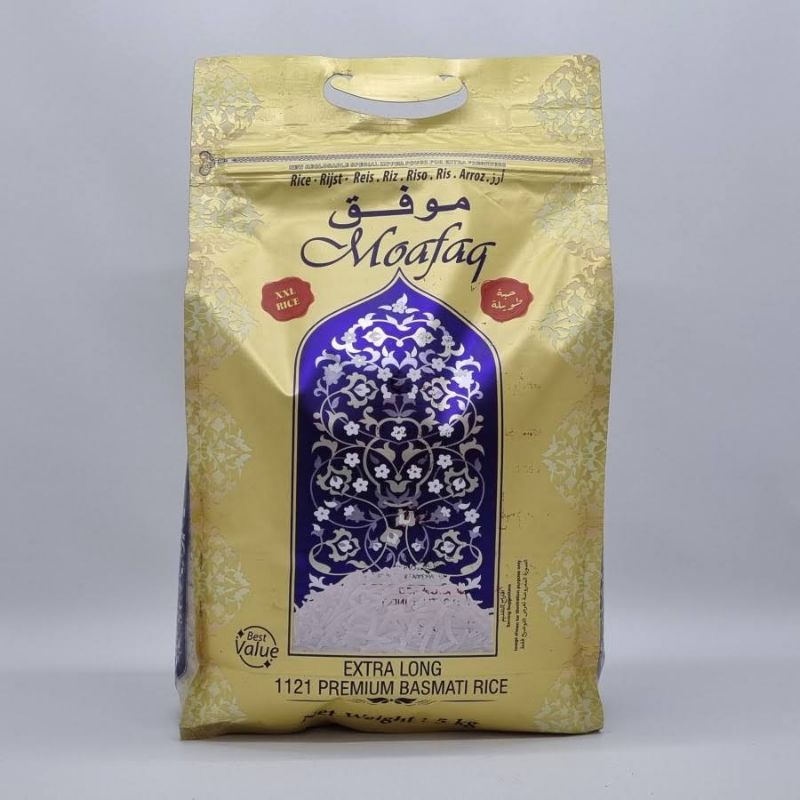 Original Beras Basmati 5 KG MOAFAQ India Premium Nasi Kebuli Briyani Arab