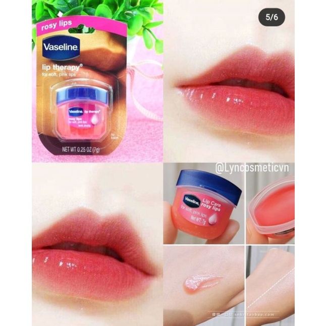 [ORIGINAL] Vaseline Cream Pelembab Bibir Rosy Lip Therapy Cream Pelembab Merawat Bibir