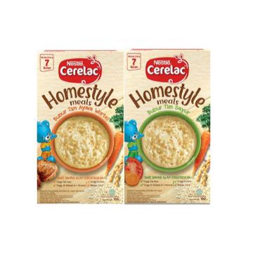 Nestle CERELAC HOMESTYLE Bubur Bayi Tim Ayam Wortel 100g / Bubur Tim Sayur 100g  7m+