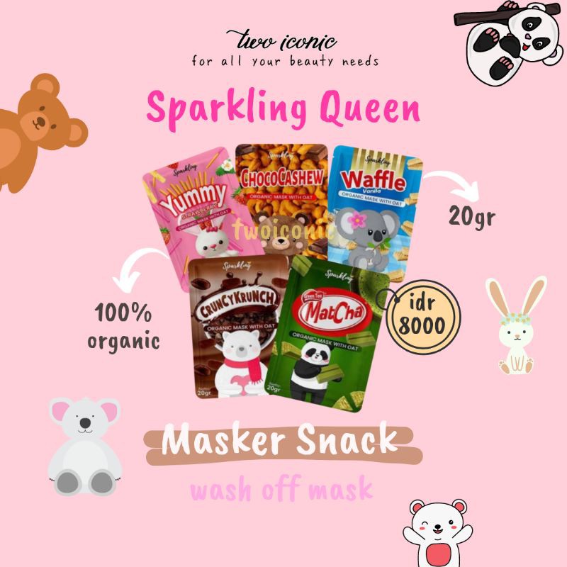 (FREE GIFT) SPARKLING MASKER ORGANIK SNACK / MASKER SPARKLING / MASKER SNACK VIRAL