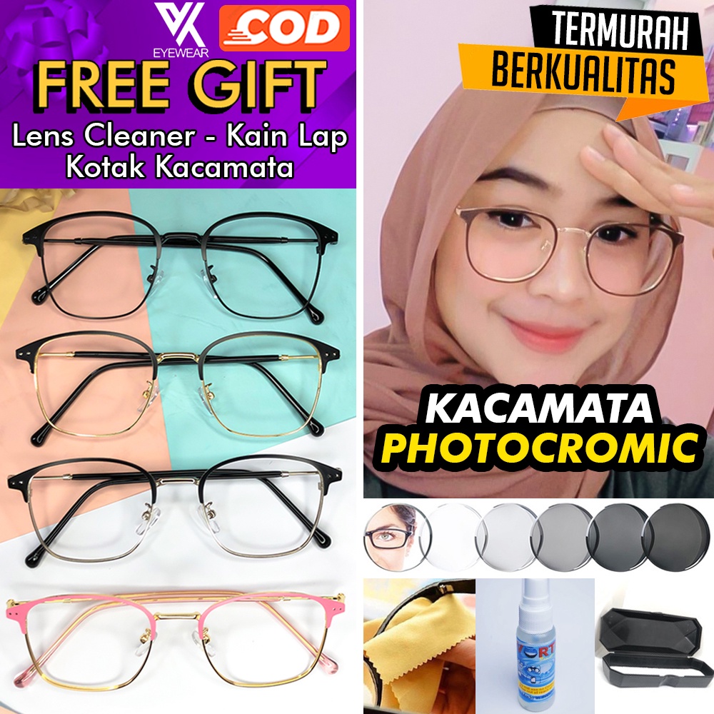 Kacamata PHOTOCROMIC 1924 ori ANTI RADIASI UV Lensa Berubah warna Sunglass Blueray Blulightcrmic Bluecromic Minus &amp; Plus Korea Fashion Pria / wanita