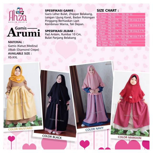 GAMIS ANAK ARUMI by AHZA/ DRESS / FASHION ANAK