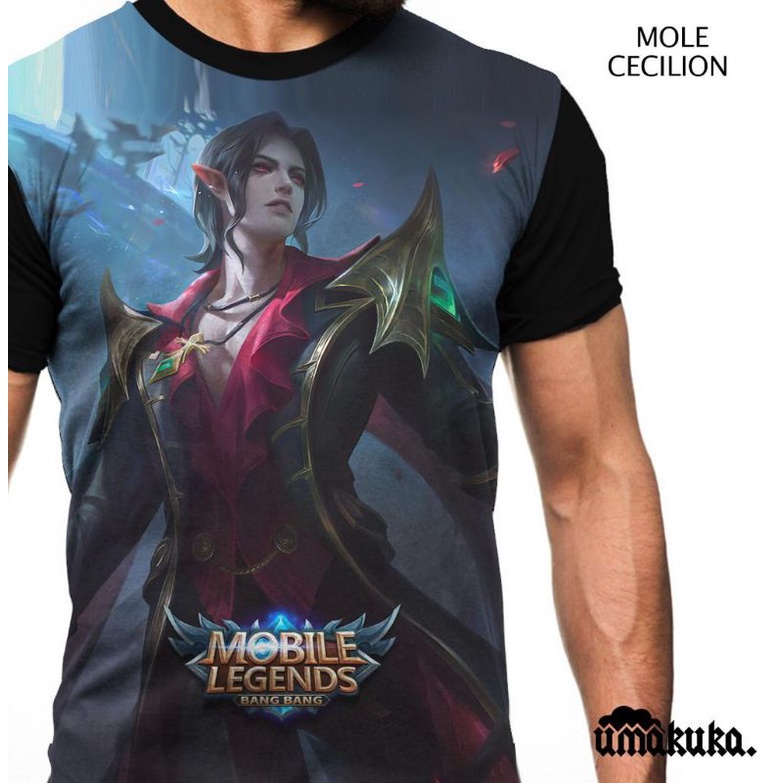 Kaos/tshirt 3D umakuka  mobile legend mole cecilion dyrroth Marsha harith eagle squad keren, lucu, u